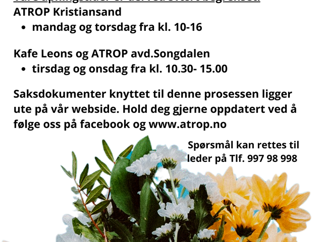 Reduserte åpningstider