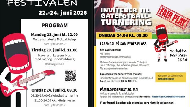 Motbakkefestivalen - Arendal 2026